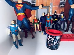 Vintage Lot of Superman Batman Robin Etc Action Figures DC Comics Toys