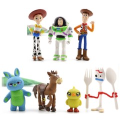 7Pcs Toy Story 4 Figure Toys Character Woody Buzz Lightyear Jessie Kids Gift Set