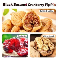 Black Sesame Cranberry Fig Pie, Fig and Walnut Two in One, No Additives Made wit