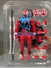 In Stock Mess Toys Spider-Man Scarlet Hero Blue Cloth Battle Suit Action Figure