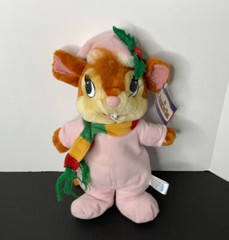 Vintage 1986 An American Tail Rare Yasha Mouse Baby Plush Christmas Pajamas 12″