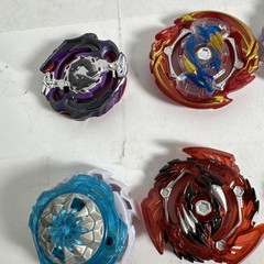 Bay Blades Lot Of 8 Bayblades Plus Parts and launchers