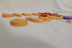 Wooden Pieces (24) Child’s Play Toddler Toys Food Fish Fruit Colorful Shapes