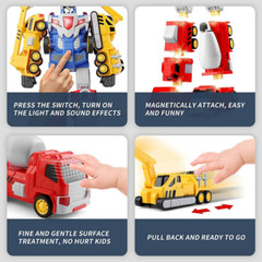 SNAEN Toys for 3 4 5 6 7 Year Old Boys – Construction Vehicles Transform…