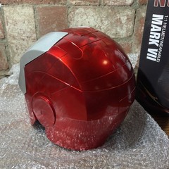 Iron Man Mark VII Headgear 1:1 Helmet LED Eyes Silver CG7248 Wearable New in Box