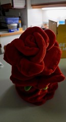 Handmade Fully Jointed 12inch Red Rose Brown Teddy Bear For Valentines Day