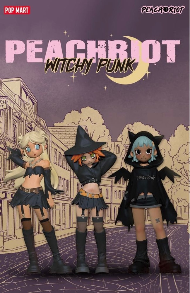 POPMART Peach Riot Witchy Punk Figures Vinyl Toy Gigi Poppy Frankie Witch Style