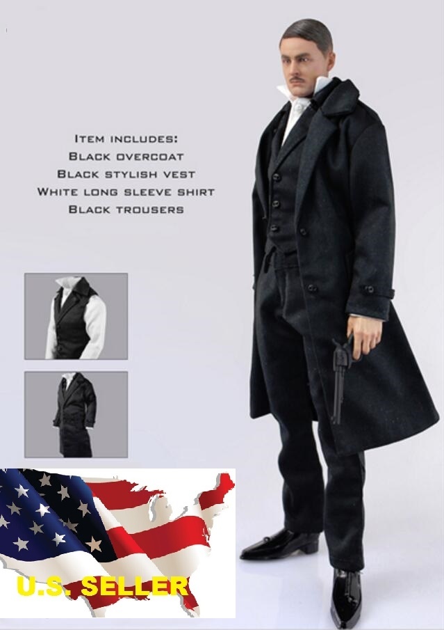 1/6 british detective men long coat Sherlock agent suit for hot toys ❶US seller❶