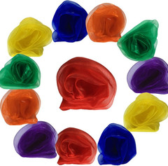 Dance Scarves Music Scarves for Children Movement and Juggling 12Pcs