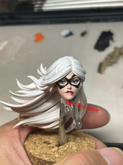 1/12 Painted Black Cat Felicia Hardy Head Carved Fit 6” ML Action Figure Body