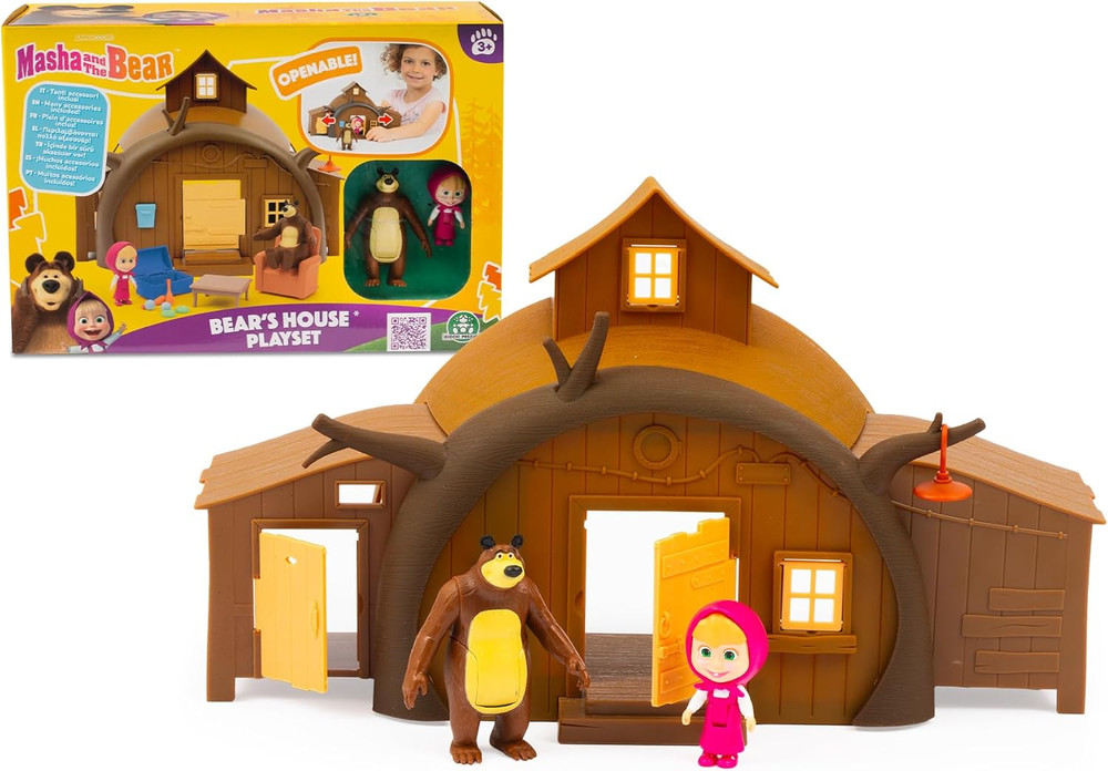 Masha & Michka, House of Michka, 2 Figurines Included, and 15 Accessories, for C