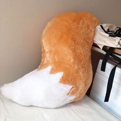 Cute 80cm Fox Tail Pillow Cushion Soft Stuffed Plush Toy Home Decor Snap Pillow