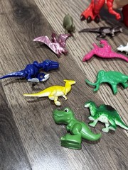 Toy Dinosaurs Lot of 18 Plastic Figures Various Sizes, Mixed Brands Grab Bag