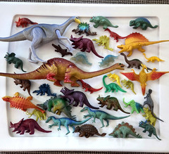 Lot of (37) DINOSAUR TOYS Assorted Sizes / Species PREHISTORIC FIGURINES Hobby