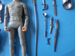 1968 Vintage Marx Sir Stuart Silver Knight Action Figure + Manuel