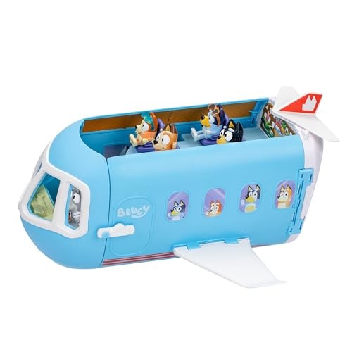 MOOSE TOYS BLUEY 3-IN-1 AIRPLANE TOYS FOR KIDS PLAYSET – MULTICOLOR