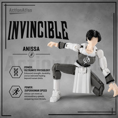 3D Printed Invincible Anissa Action Figure – Multi-Jointed Superhero Anime
