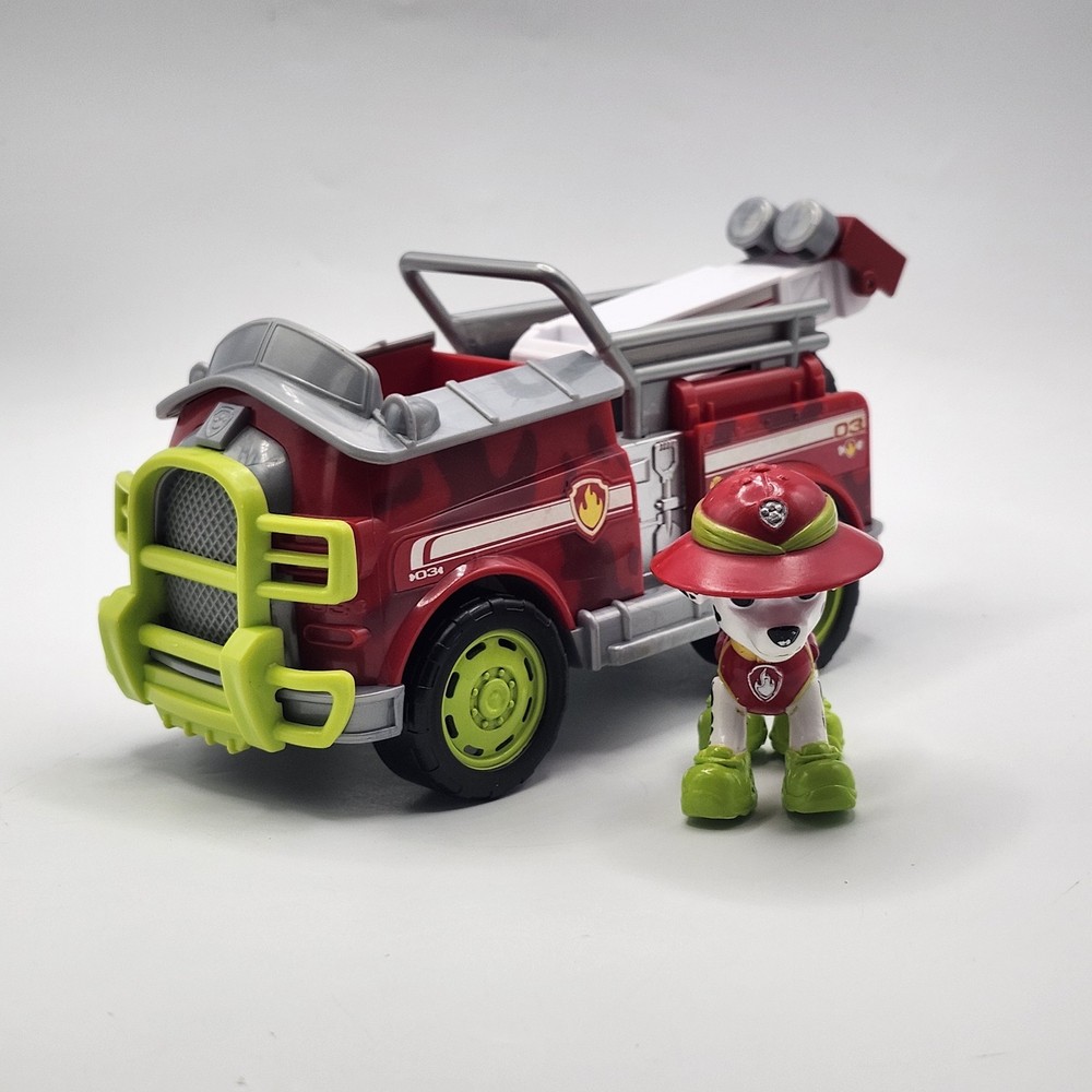 Paw Patrol Marshall Jungle Rescue Fire Truck Vehicle Figure Complete