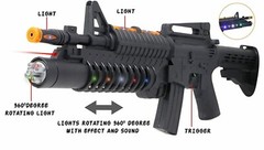 Light Up Combat Toy Gun AK988 Machine Gun Rifle Battery Operated Military Sound