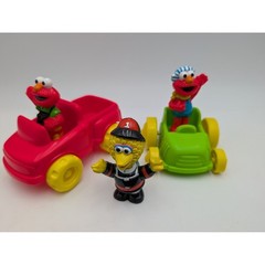 Sesame Street Elmo Big Bird Toy Vehicles Figures Red Green Yellow Fireman Sailor