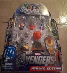 Squinkies Marvel Avengers Movie Edition Set w/ Iron Man Thor Hulk, 10 Pieces
