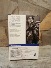 Star Wars Black Series #01 Mandalorian & WRONG Grogu Deluxe First Edition White
