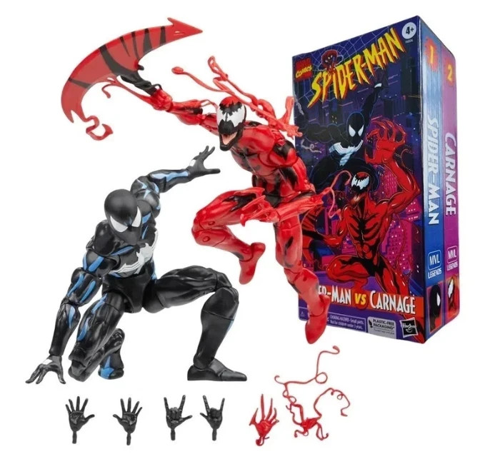 Marvel Legends Retro Series Symbiote Spider-Man vs Carnage 6″ Action Figure