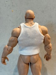 SU-TKP-WHT: 1/12 fabric White tank top for 6″ muscular body or 7″ WWE Adam body