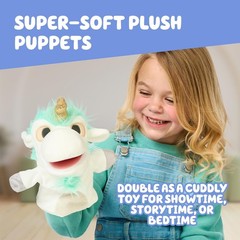 Bluey Unicorse & Bob Bilby Hand Puppet Plush 2-Pack – 8-9” Soft Deluxe Fabric, E