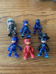 PJ Masks Collectible Figures Lot Of 6 Action Figures Play Set Kids Toy Bundle