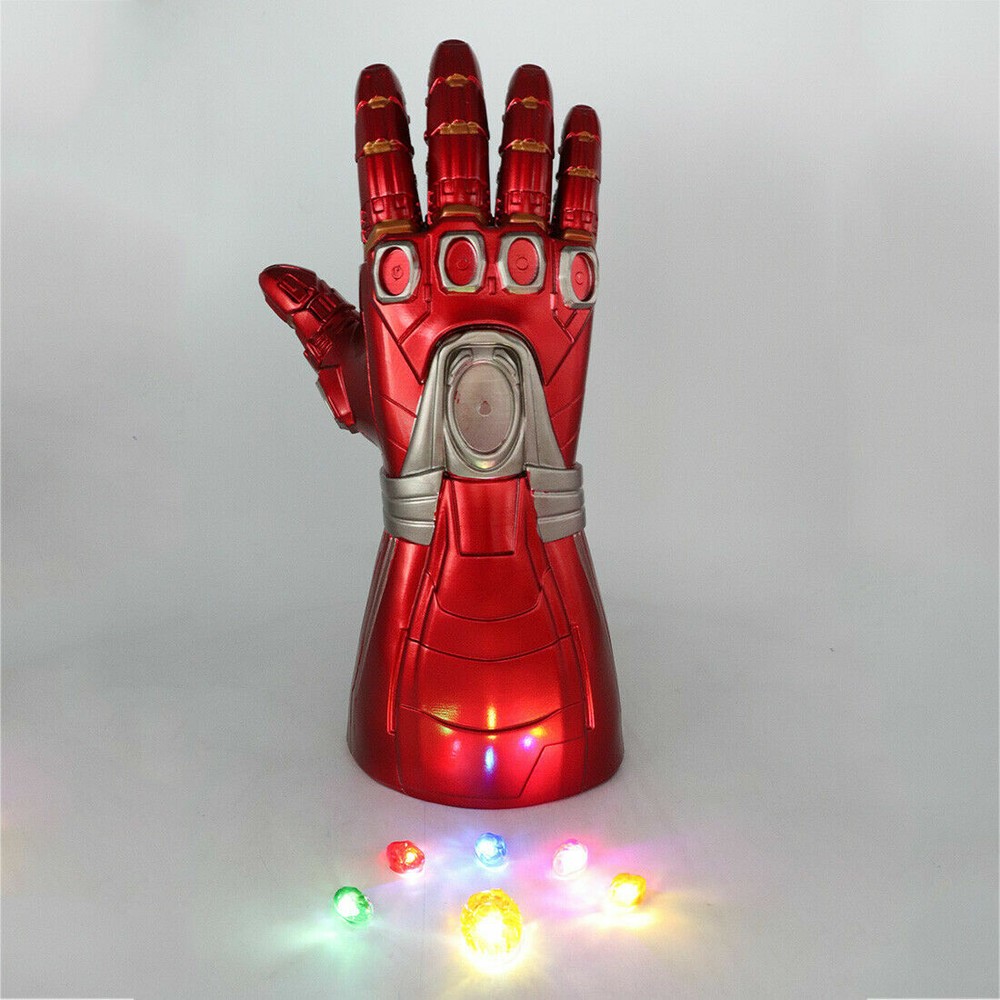 Kid Size Infinity War Gauntlet LED Light Stone Glove Halloween Iron Man Costume