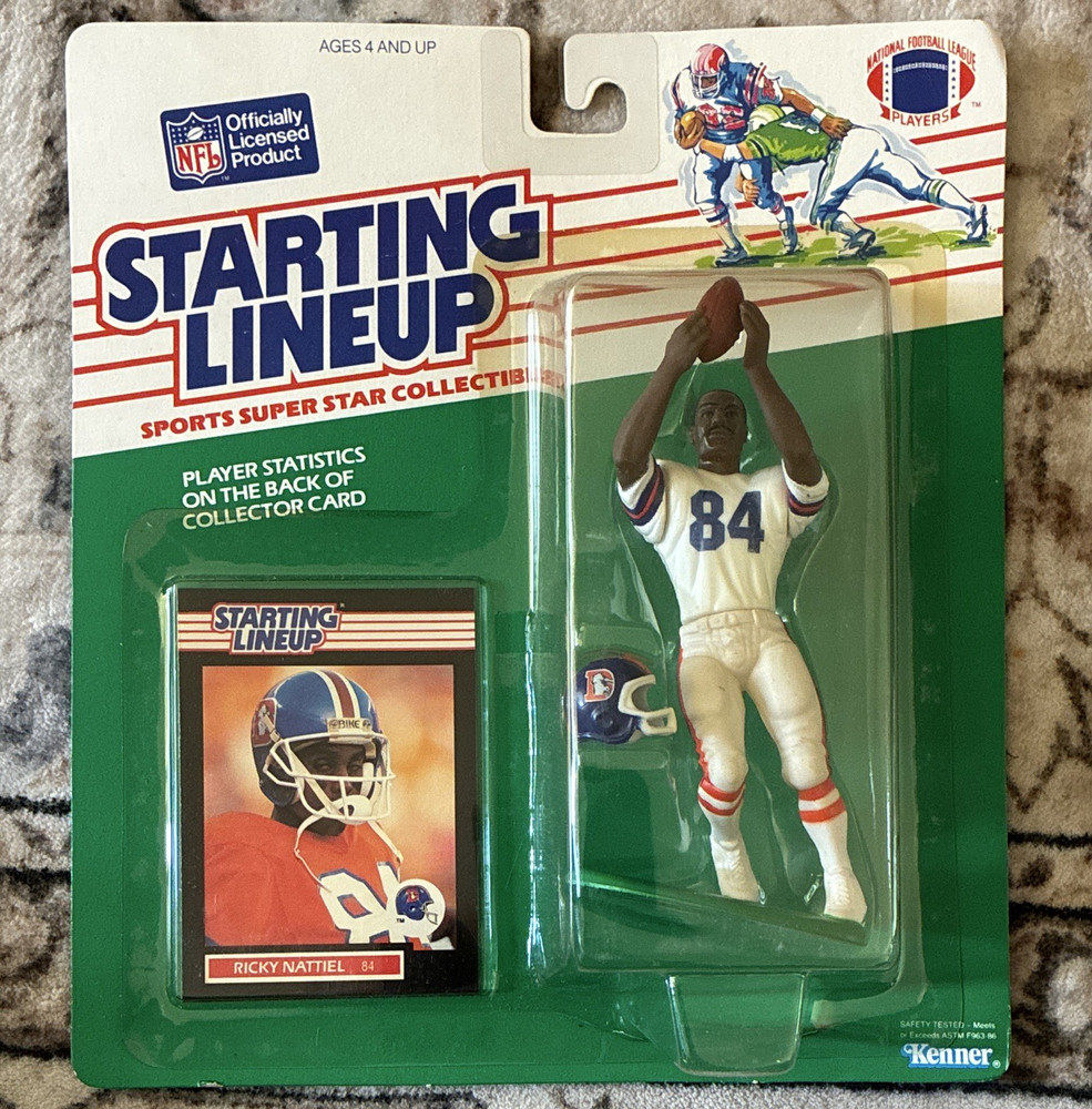 Kenner Starting Lineup 1989 NFL Ricky Nattiel Figure Card Helmet