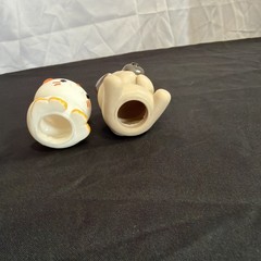 Lot of 2 Soft Plastic Pet Figures – Orange and White Cat / Brown Dog