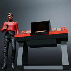 Custom Star Trek TOS Transporter Console for 3.75 IN (1:18) FIGURE