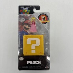 Jakks Pacific Super Mario Bros Movie Peach 1.25 in Figure & Question Block