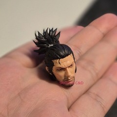 1/12 1/18 Samurai Miyamoto Musashi Head Carving For 6″ 3.75″ Action Figure Body