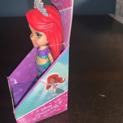 Disney Princess Mini Toddler ARIEL 3″ figure glitter Mermaid tail & Tiara
