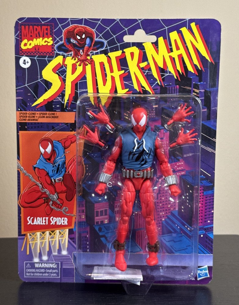 NEW Hasbro Marvel Legends │ SCARLET SPIDER │ Spider-Man Retro Card │ 1/12 Scale