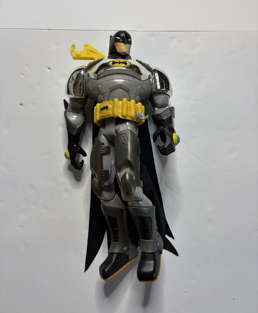 DC Comics Batman Action Figure w/ Cape Gray Black Yellow Plastic Comic Hero