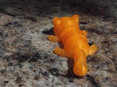Articulated 3D Printed Cat Fidget Toy Orange Crystal PLA Flexible Desk Pet Gift