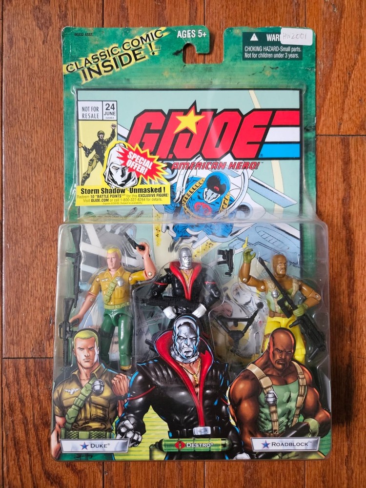 2004 GI Joe Comic Pack #24 with Duke, Destro and Roadblock MOSC