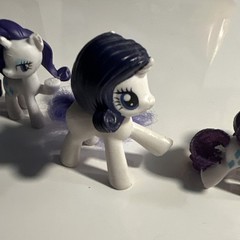 My Little Pony Set of 4 Rarity Horse Figures White Purple Plastic MLP