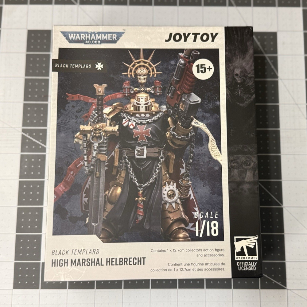 JOYTOY Warhammer 40,000 Black Templars High Marshal Helbrecht 1:18 Figure. WH40K