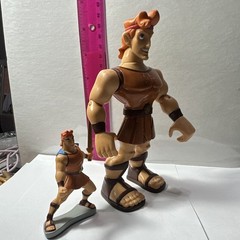 Disney Hercules Action Figure Lot (2) Plastic Figures w/ Sword & Base