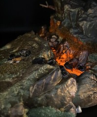 Lava Light Up Action Figure Base Custom Designed 7″x 10″ Diorama Tabletop Gaming