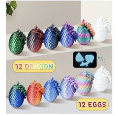 12PCS 3D Printed Dragon Eggs for Birthday Christmas And Easter Basket Stuffers