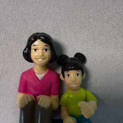 Vintage Disney Parks Seated People Figurines Mickey Ear Hat PVC Figures Lot of 2