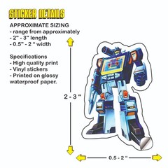 G1 Transformers Soundwave Mini-cassettes Sticker pack of 11 pieces RARE