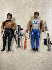 John Rambo 1985 Coleco Figures X2 With Few Weapons Not Complete