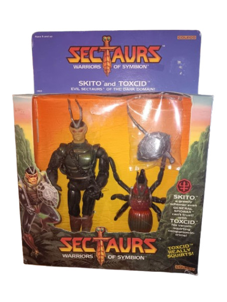 vintage 1984 Coleco SECTAURS Warriors of Symbion SKITO and TOXCID action figure